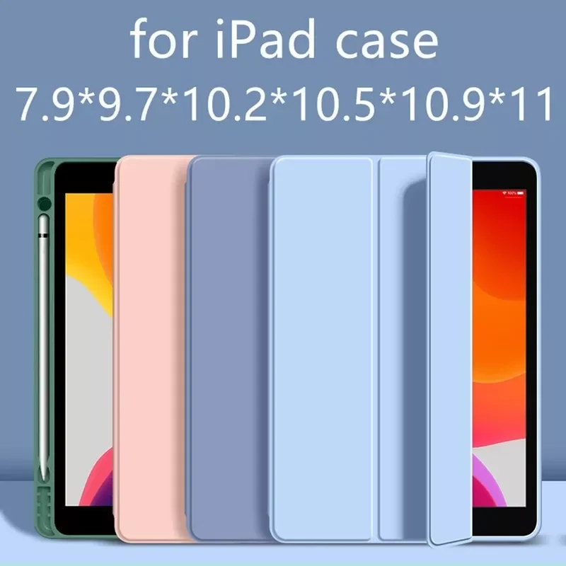 

For ipad Air 5 Air 4 10.9 2020 Pro 11 10.5 Air 9.7 2018 Mini Smart Cover With Pencil Holder iPad 9 10.2 7th 8th generation