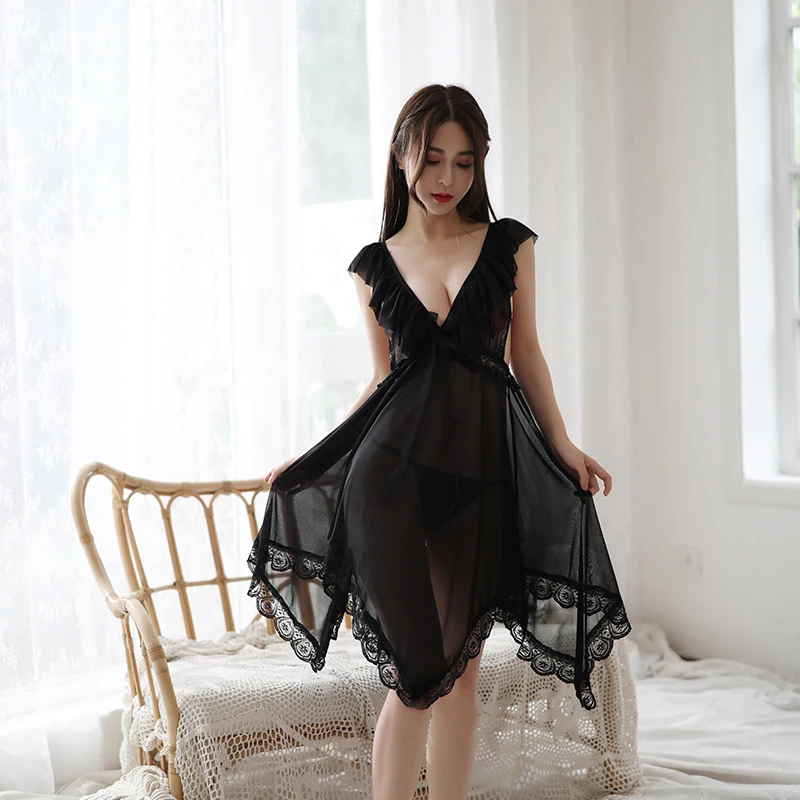 

Women Lace Sexy Night Dress Silk Sling Sleepwear Lingerie Bridesmaid Backless Gift Pajamas Nightgown Camisoles Homewear
