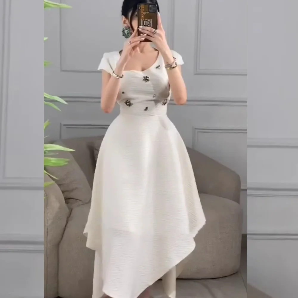 Вечернее платье из джерси по индивидуальному заказу с бисером для выпускного