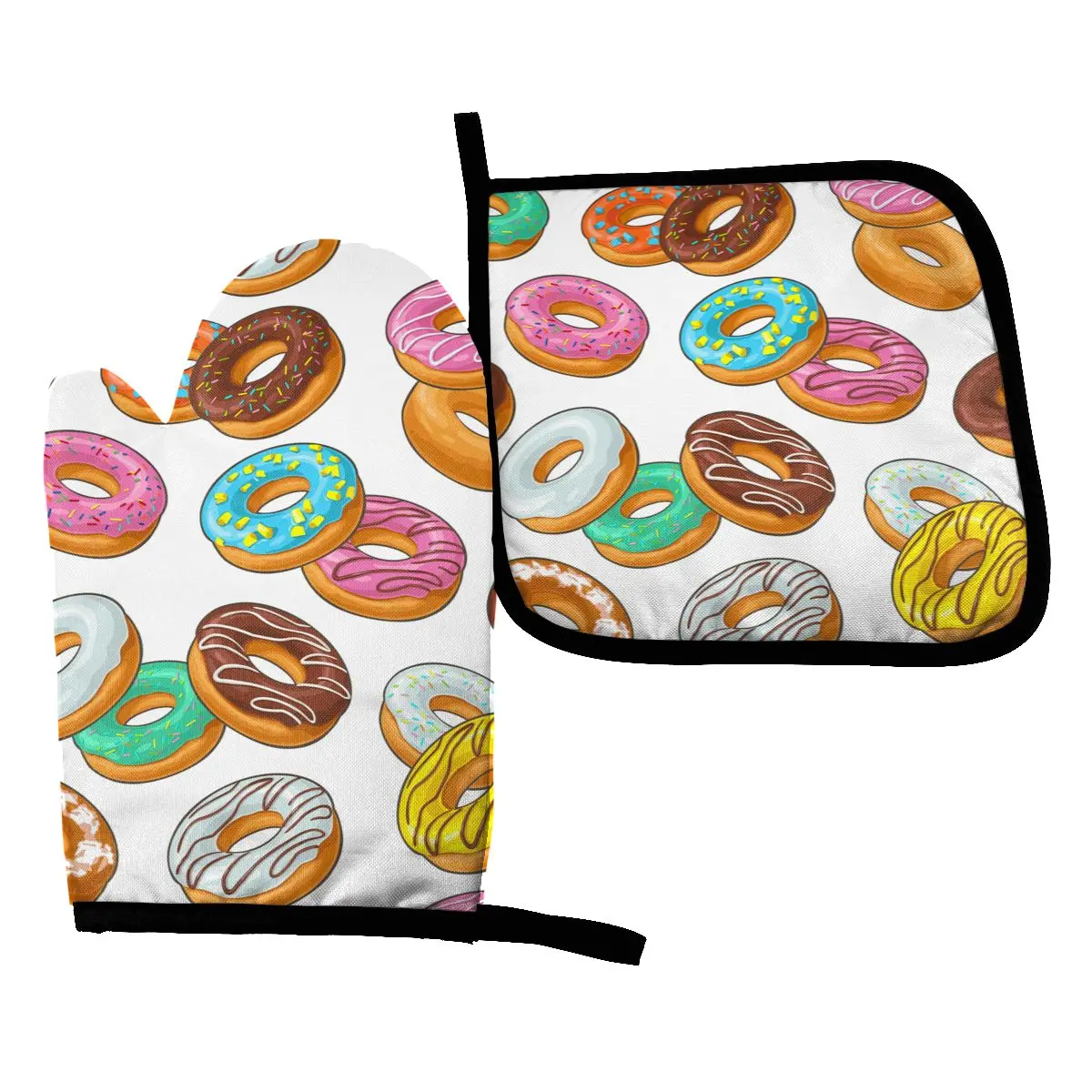 

Fashion Potholder Kitchen Baking Oven Cooking Gloves Microwave Insulation Pad Donut Oven Mitts Polyester Gloves Home Decor