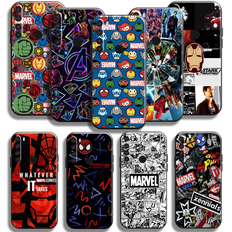 

Marvel Avengers Logo For Xiaomi Redmi Note 8 8 Pro 8T For Redmi 8 8A Phone Case Back Funda Coque Silicone Cover Black Soft