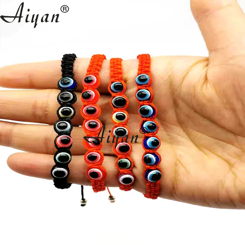 

12Pieces 7 Different Color Resin Eyes Bead Seven Star Array Woven Bracelet With Ward Off Evil Spirits And Gather Wealth As Gifts