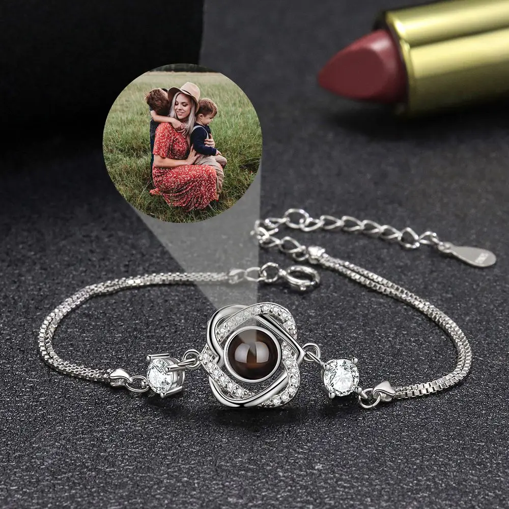 Custom Photo Bracelets Personalized Projection Photo Bracelet for Women Lover Mother Wife Jewelry Valentine's Day Birthday Gift