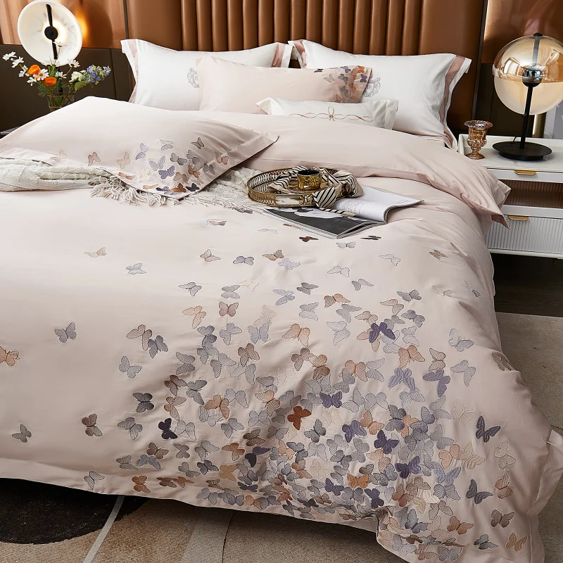 Комплект постельного белья из египетского хлопка роскошная простыня в