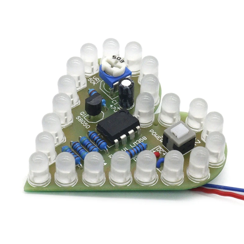 

M2EC Heart Shape Breathing Lamp Kits Electronics LED Practice DIY Electronics Practice Learning Electronic DIY Kits