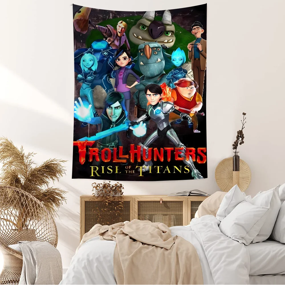 Настенный Гобелен В Стиле Аниме Триллиутеры С Мультяшным Принтом Полиэстер