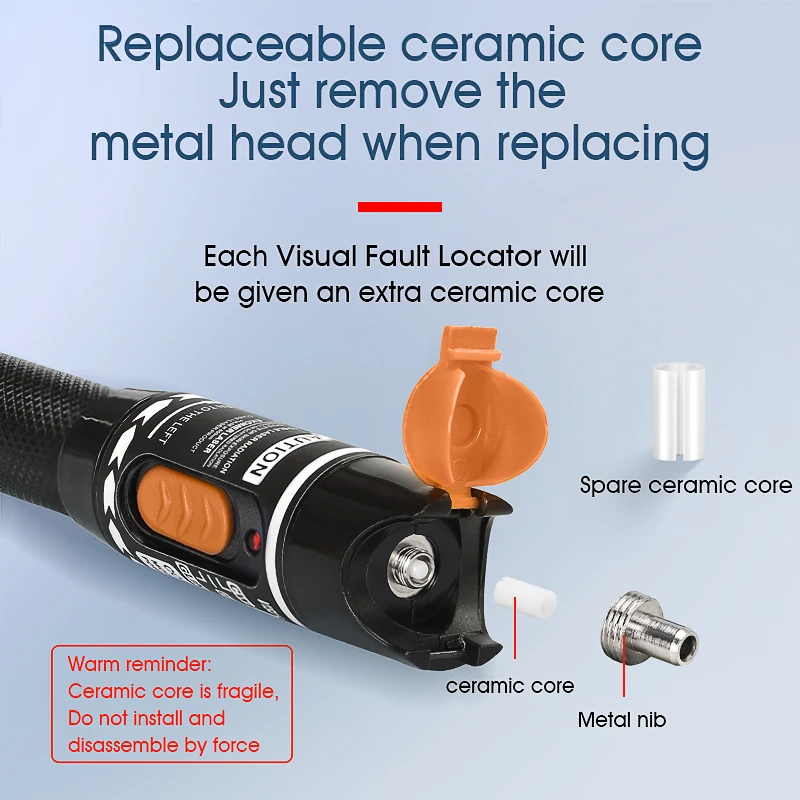 COMPTYCO FTTH Fiber Optic Tester Pen Type Red optical fiberLight 10MW Visual Fault Locator Optical Cable Tester