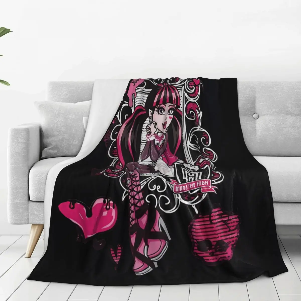 Мягкое одеяло для пикника Monster крутое фланелевое покрывало спальни графический