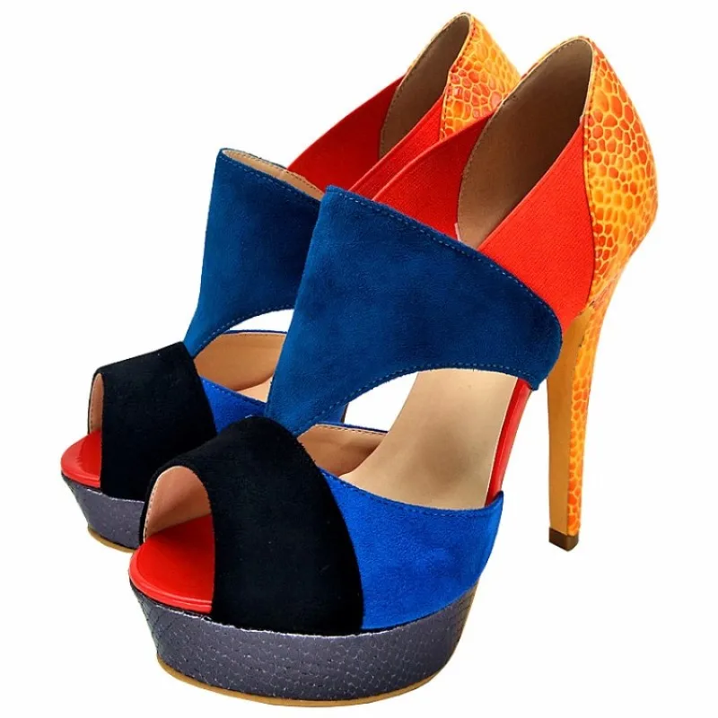 

Обувь SHOFOO, модные женские туфли на высоком каблуке, Летняя женская обувь, разноцветный каблук высотой около 15 см, женская обувь