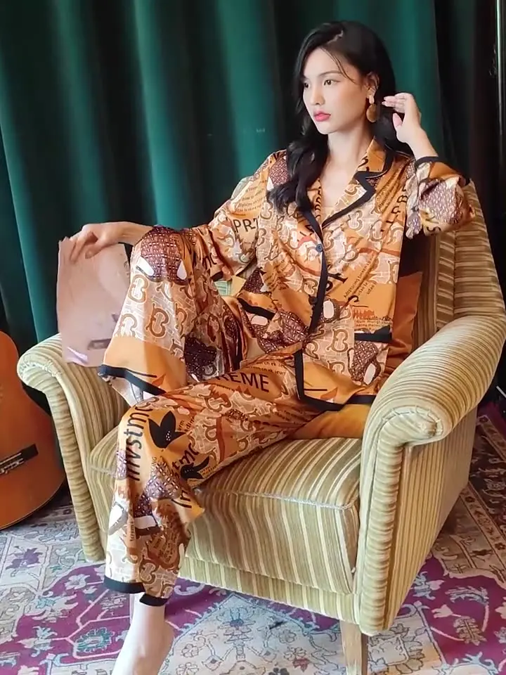 Hot Romantic Womens Vintage Pajama Luxury Clothes Christmas Two Piece Sets Womens Outfits Pyjamas Sleep Wears Short-sleeve