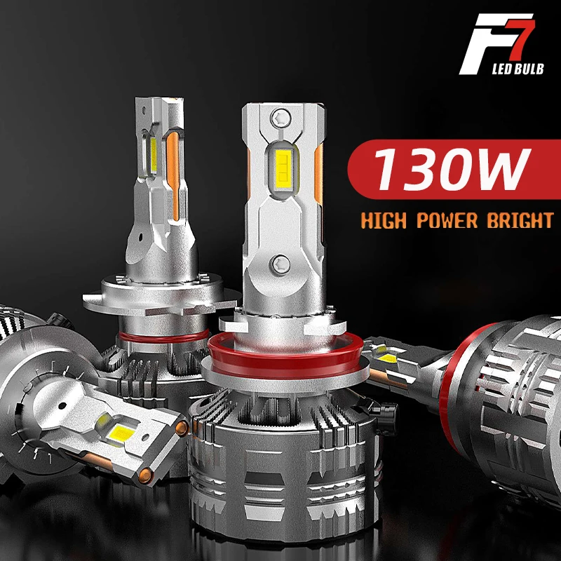 

F7 130W H7 H4 Canbus Led Lamp High Power Led Headlight Bulb H7 H4 H8 H11 9005 Hb3 Hb4 6500K Turbo Led Lamp For Car For Toyota