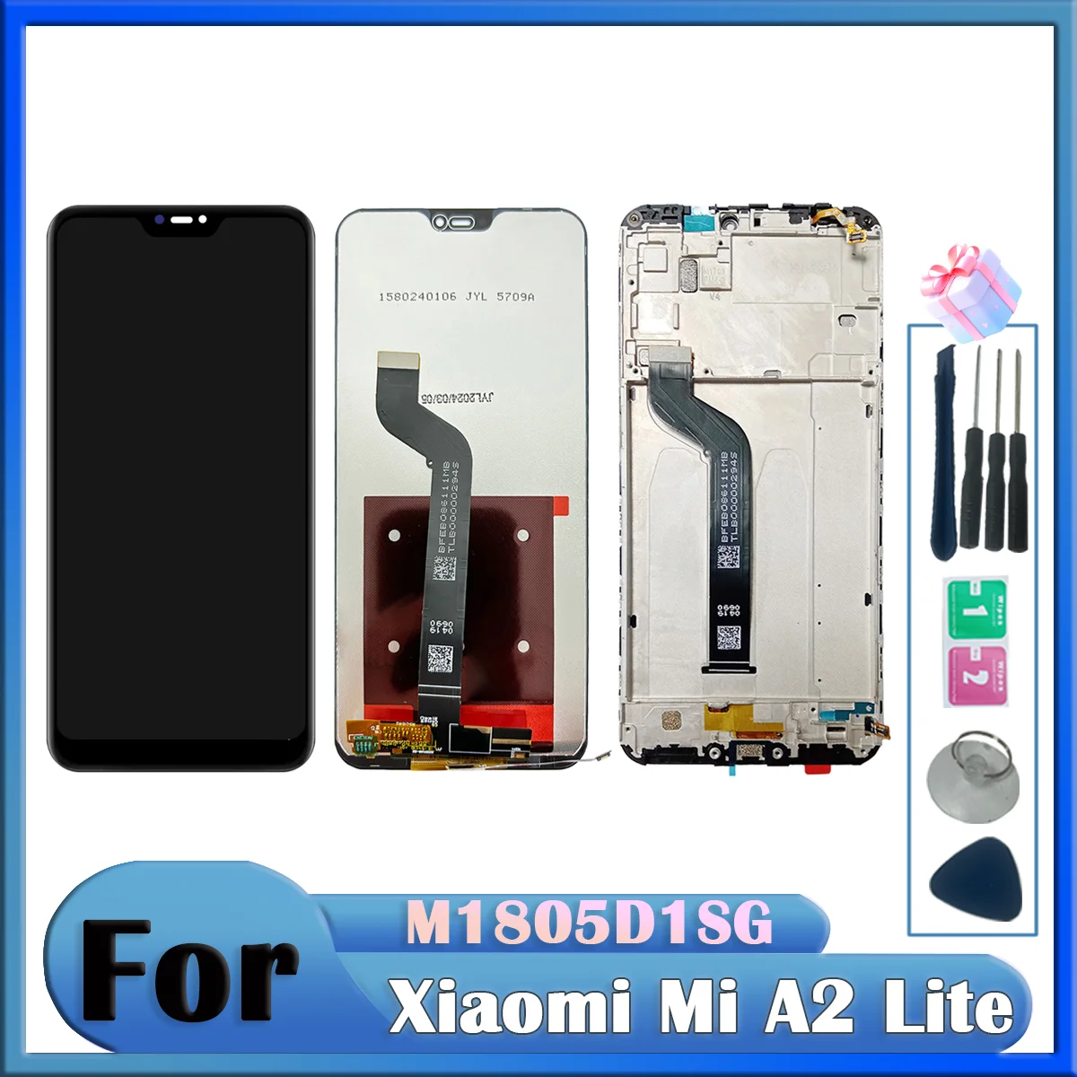 5 84 &quotTFT ЖК-дисплей Для Xiaomi Mi A2 Lite Сменный Емкостный Сенсорный Экран С Рамкой M1805D1SG