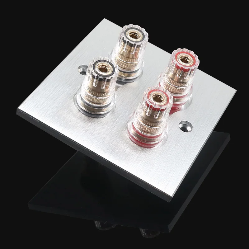 

HiFI Gold Plated Binding Post Amplifier Speaker Terminal Aluminum Alloy Panel Plate Socket Wall Plug