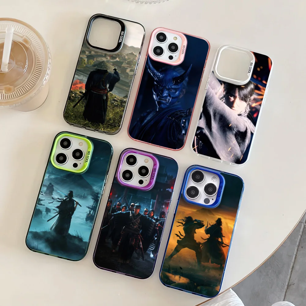 Игровой R-Rise of the Ronin Phone Чехол для iphone11 12 13 14 15 16 Pro Max Plus Модный Лазерный цветной