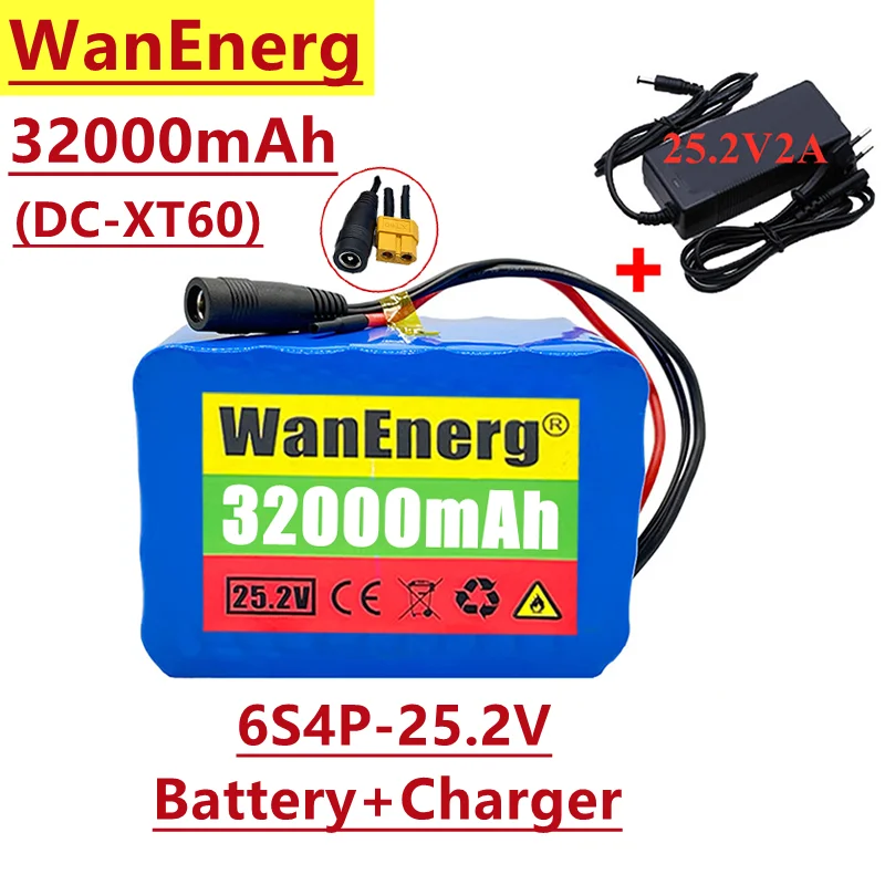 

Batería de iones de litio 6s4p 24v / 32ah 18650, 25,2v,para bicicletas eléctricas / sillas de ruedas eléctricas,enchufe opcional