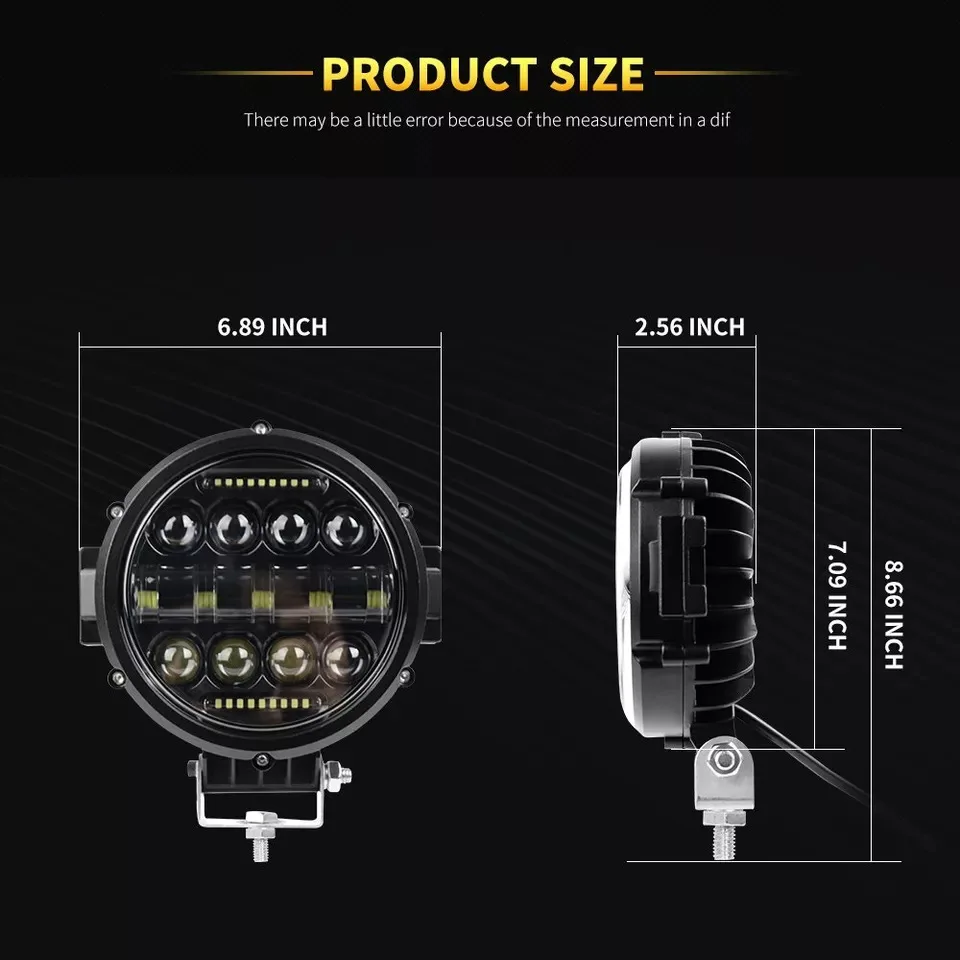 7-дюймовый круглый светодиодный светильник 69 Вт супер яркий внедорожный рабочий