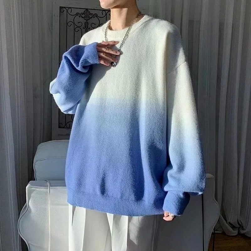 

All-match Loose Simple Fashion Trend Round Neck Pullover Casual Long Sleeve Autumn and Winter New Knitted Sweater