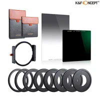 kf concept square filter 100x150mm nd1000 and 100100mm nd8 filter kit with 8pcs adapter rings metal square filter holder set