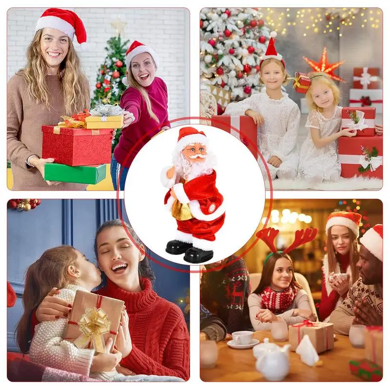 Тверкинг Санта-Клаус игрушки плюшевые рождественские фигурки анимированные