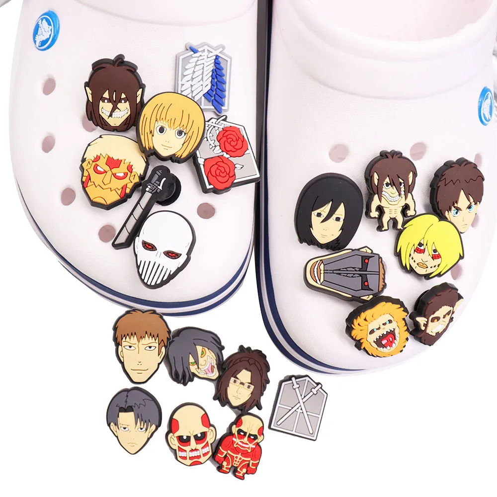 

1-21Pcs Japanese Comic Charcter Boys Girls Shoe Charms Popular Buckle Accessories DIY Croc Jibz Holiday Present