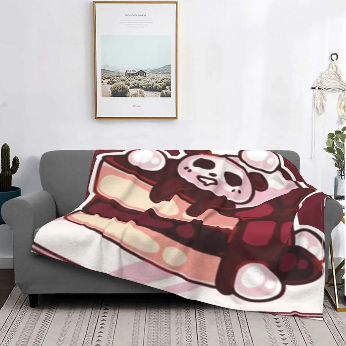

Manta térmica con diseño de Panda, colcha a cuadros para cama, ropa de cama y playa, bonita, amigable con los animales, 16 unida