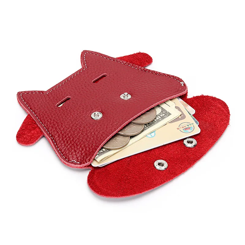 

Genuine Leather Coin Purse Women Thin Wallet Coins Bag Clutch Money Change Credit Card Holder for Kids Girl Cute Bus Card Bag