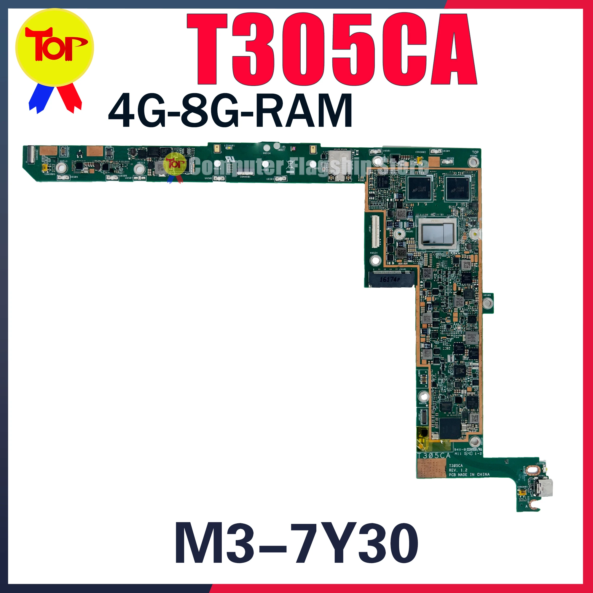 

T305CA Laptop Motherboard For ASUS Transformer 3 T305C M3-7Y30 I7-7Y75 4G OR 8G-RAM Mainboard 100% Working TEST