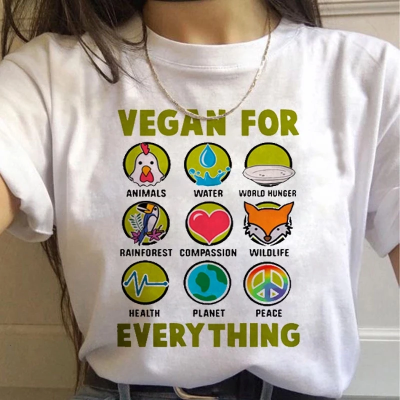 

Vegan Kawaii 90s Graphic Women T Shirt Cute Cartoon Harajuku Summer Fashion Animal T Shirt Female Ullzang Top Tshirt