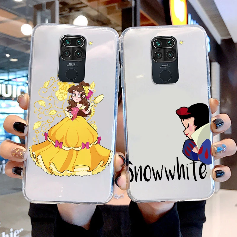 

Phone Case For Xiaomi Redmi K50 K40 Gaming 10 10C 9AT 9A 9C 9T 8 7A 6A 5 5G Armor Disney Princess Mulan Belle Transparent Cover