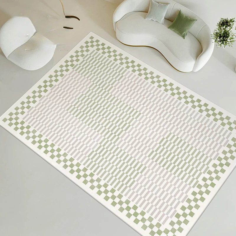

Plaid Crystal Velvet Carpets Home Living Room Sofa Coffee Tables Rugs Simplicity Decoration Bedroom Carpet Large Area Lounge Rug