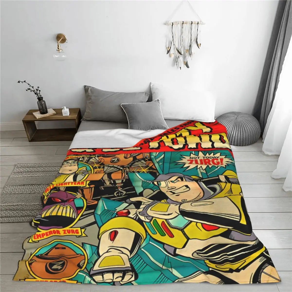 Расслабьтесь История игрушек Базз Лайтер Ретро Комикс Одеяло Мерч Постельные