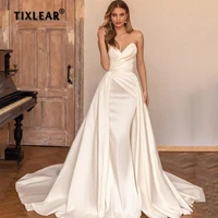 i od sexy backless satin trumpet wedding dresses elegant sweetheart neck zipper up bride gowns with detachable train for women