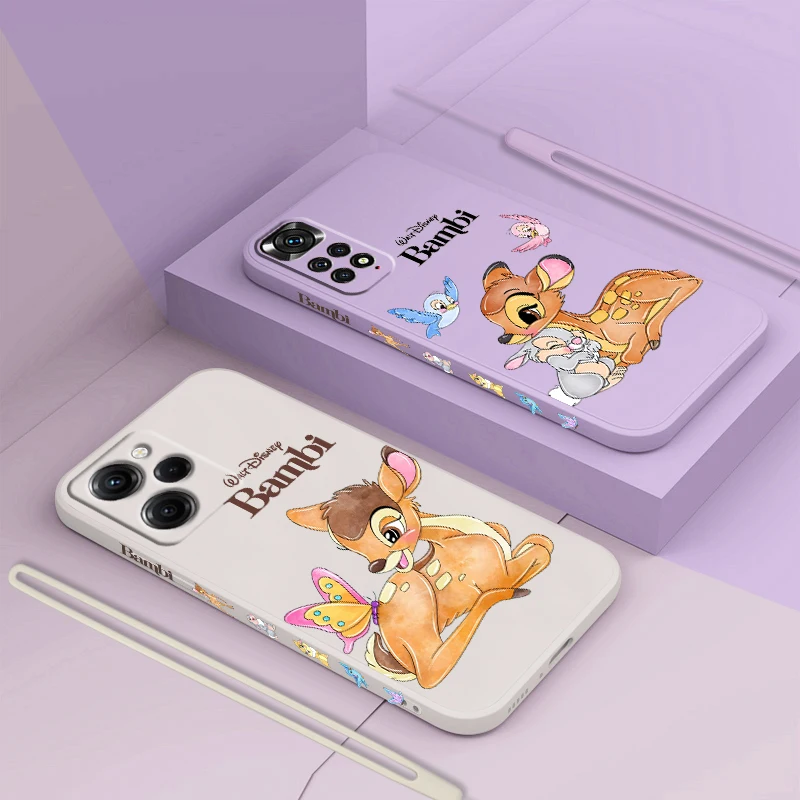 

Cartoon Bambi Cute For Xiaomi Redmi Note 12 11 11T 10 10S 9 9S 9T 8 8T 7 Pro Plus Speed Liquid Left Rope Phone Case Coque Capa