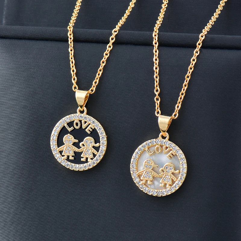 

SINLEERY Round Black White Couple Pattern Stainless Steel Necklace For Women Gold Color Chain jewelry 2022 accessories XL312 SSP