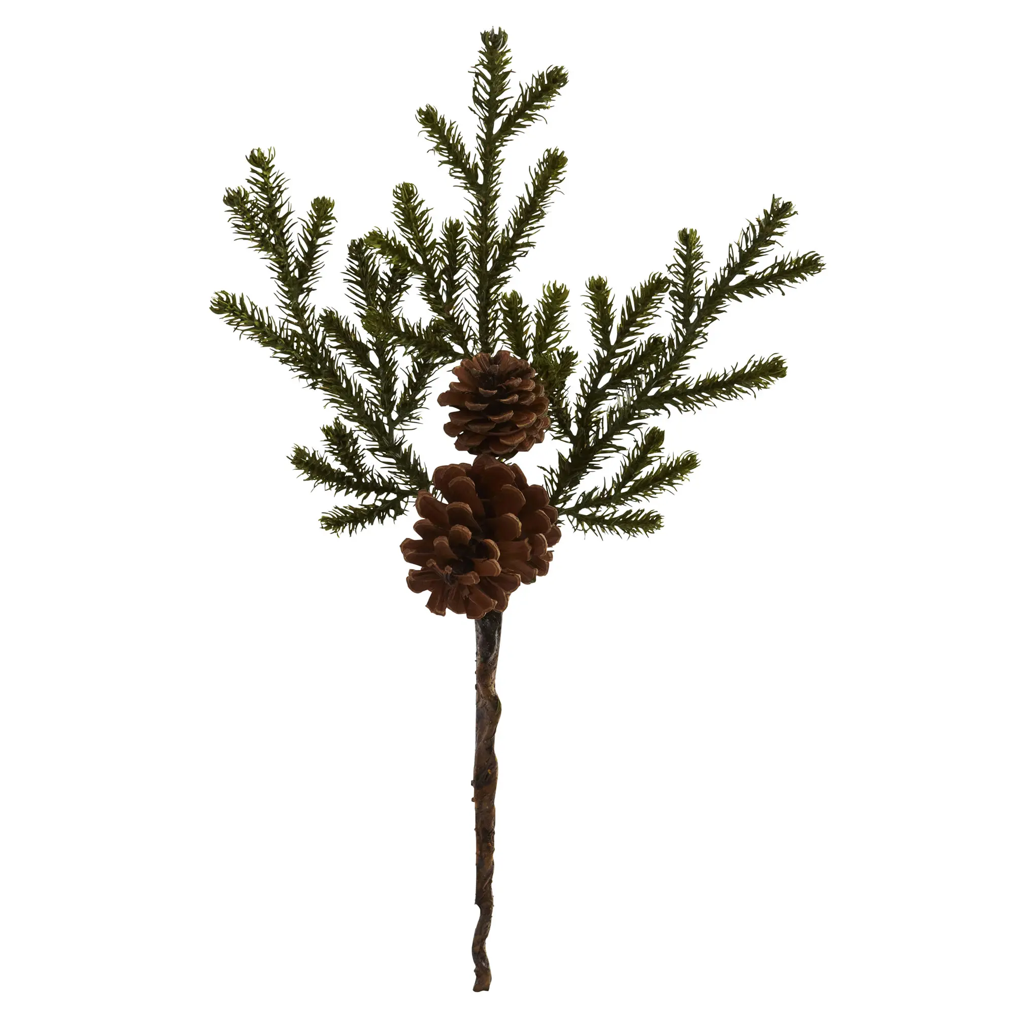 

19” Pine & Pinecone Artificial Flower Bundle (Set of 12), Green