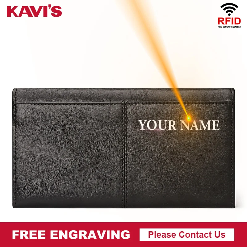 

Long Genuine Leather Women's Wallet Business Minimalist Purse Lightweight Clutch Bag RFID Blocking Card Holder With Phone Pocket