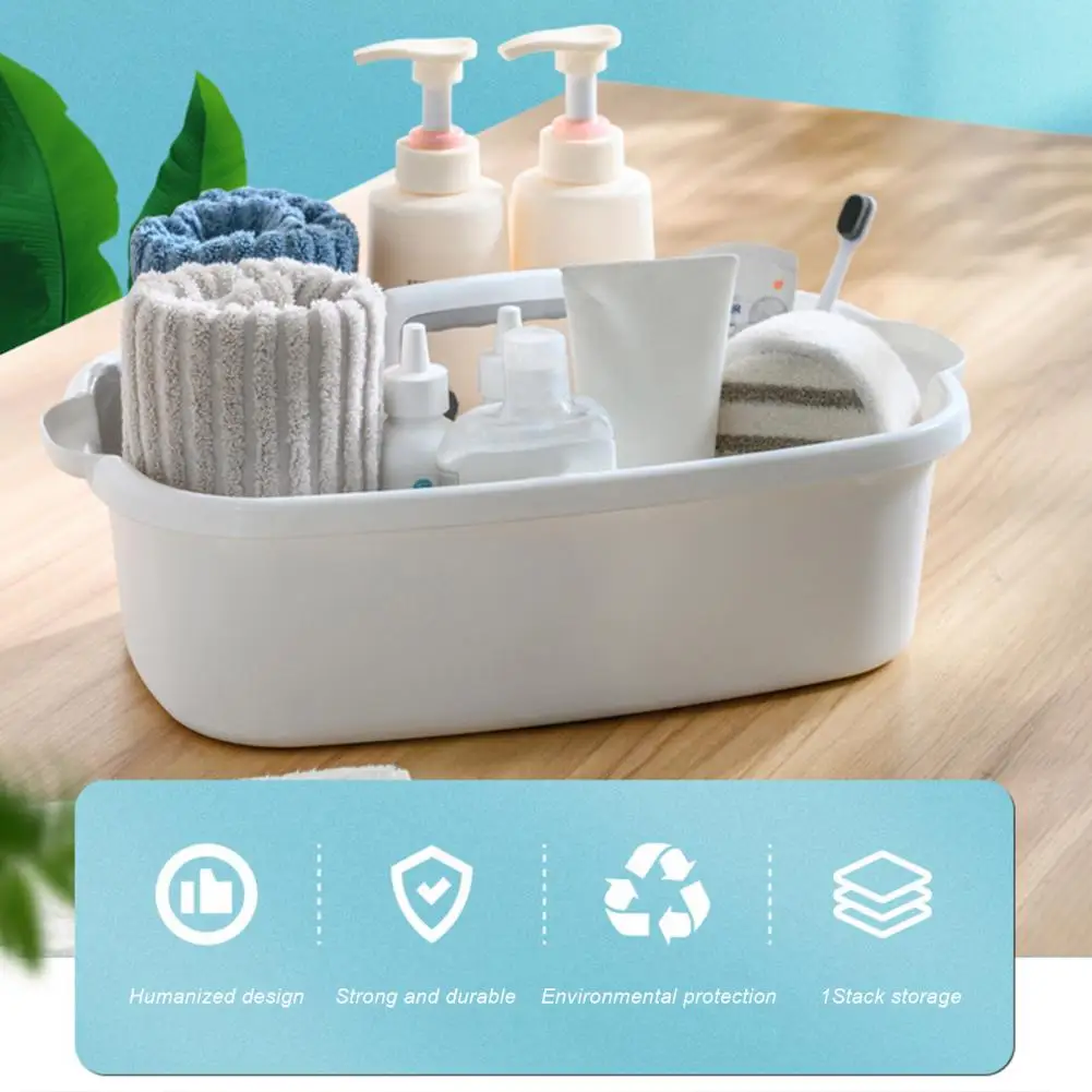 

Environmentally Plastic Storage Container Tool Storage Box Capacity Bathroom Storage Basket with Ergonomic Handle for Shampoo