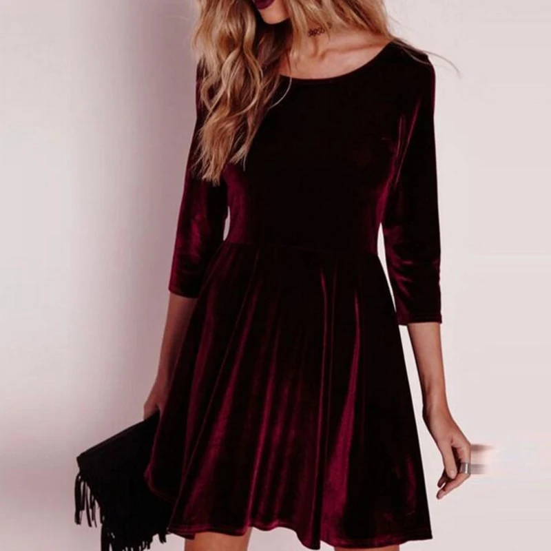 

Winter Wrinkled Velvet Dresses Warm Women Fashion Bodycon Autumn Dresses V-neck Dress Mini Sexy Evening Party Club Robe GV138