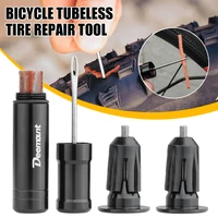 bicycle tire repair tool tyre drill puncture urgent tire repair kit with rubber stripes handlebar plug bike accessories 2022 new