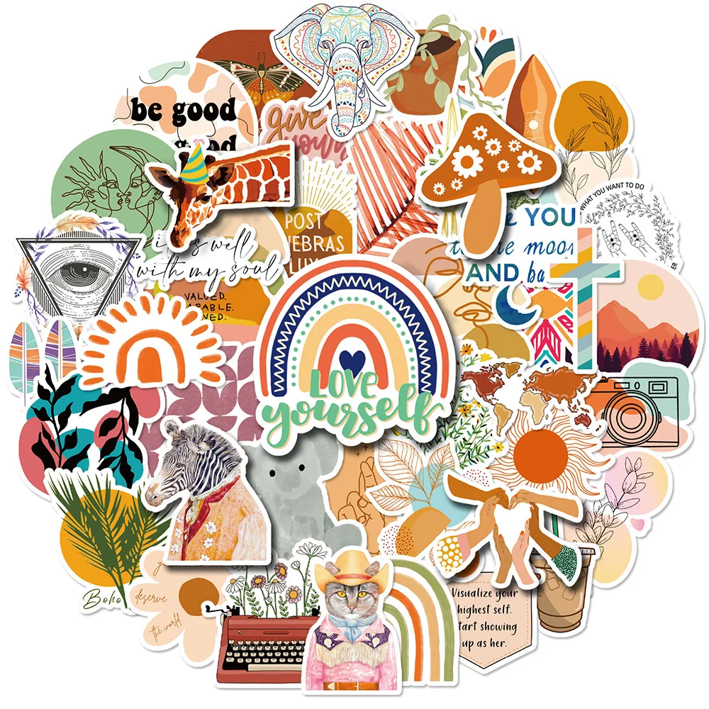 

10/30/50pcs Fun Cartoon Cute Bohemian Graffiti Stickers Aesthetic Scrapbook Phone Laptop Bike Art Sticker Decal Kid Classic Toy