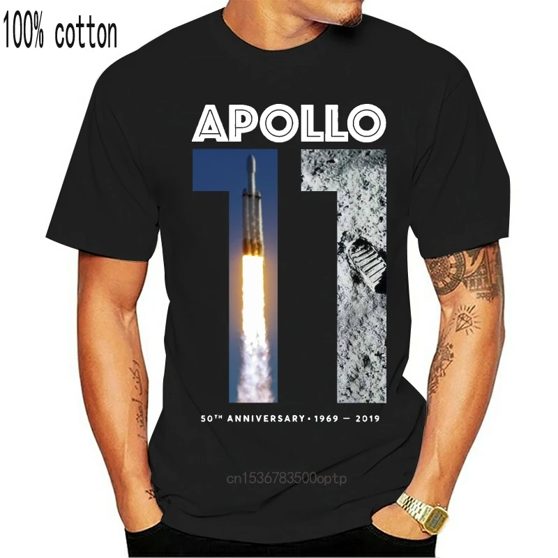 

Мужская одежда, черная футболка Apollo 11 на 50-ю годовщину, посадка Луны, 1969, футболка