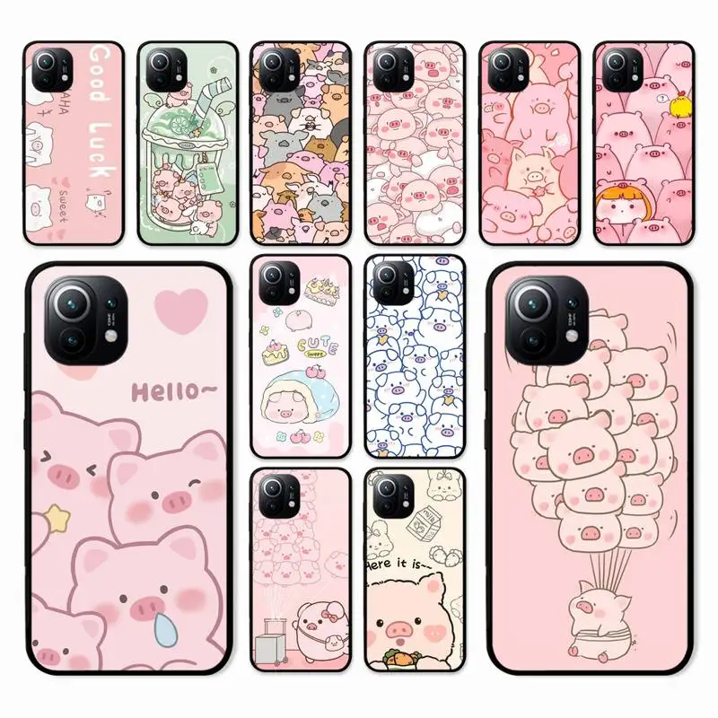 

Cute Pink Pig Cartoon Phone Case For Xiaomi Mi Note 10 Pro 8 Lite 9 Se 10T 6X 6 5X 5 F1 Mix 2S Max 2 3 Cover