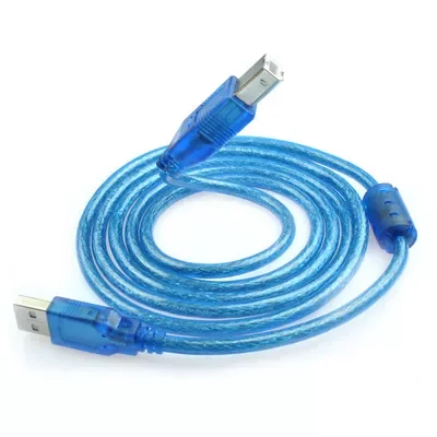 

2.0 Printer Cable Type A Male to Type B Male Dual Shielding High Speed Transparent Blue