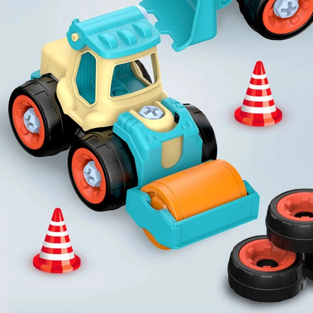 

4PCS DIY Nut Disassembly Engineering Car Screw Nut Toy Excavator Bulldozer Truck Model Early Educational Tool Toys For Kids