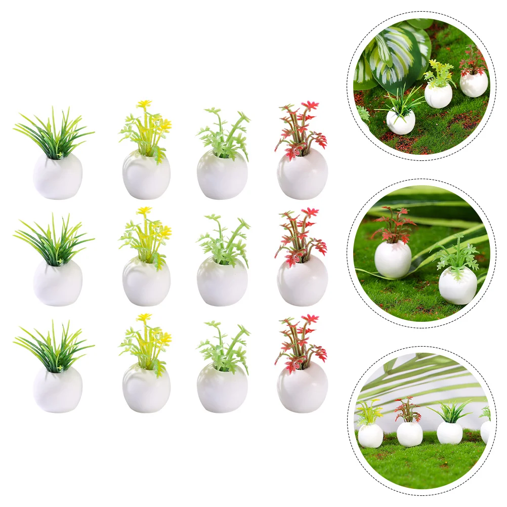 12 шт. мини-горшечные растения модель бонсай декор дома крошечный реквизит