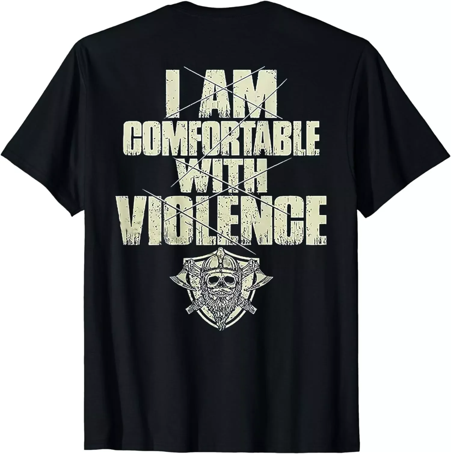 Ретро I Am Comfortable With Violence Skull Viking Футболка