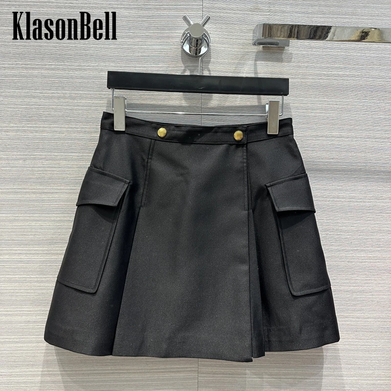 

2,2 KlasonBell модная черная трапециевидная юбка для женщин