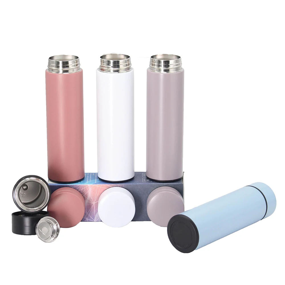 

500ml Smart Temperature Display Insulation Cup Hot/Cold Coffee Bottle Vacuum Insulated Water Bottle With Filter Ourdoor Tea Cup