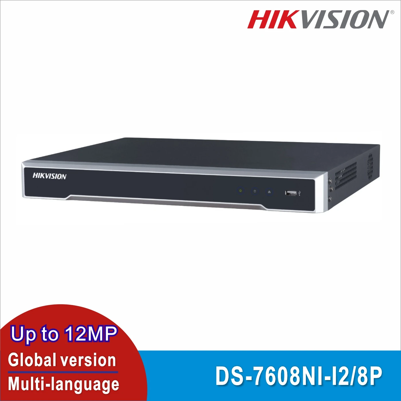 

Hikvision PoE NVR 4K 12MP 8CH H.265+ DS-7608NI-I2/8P 8 Channel Embedded Plug & Play 4K Network Video Recorder with 8 PoE Port