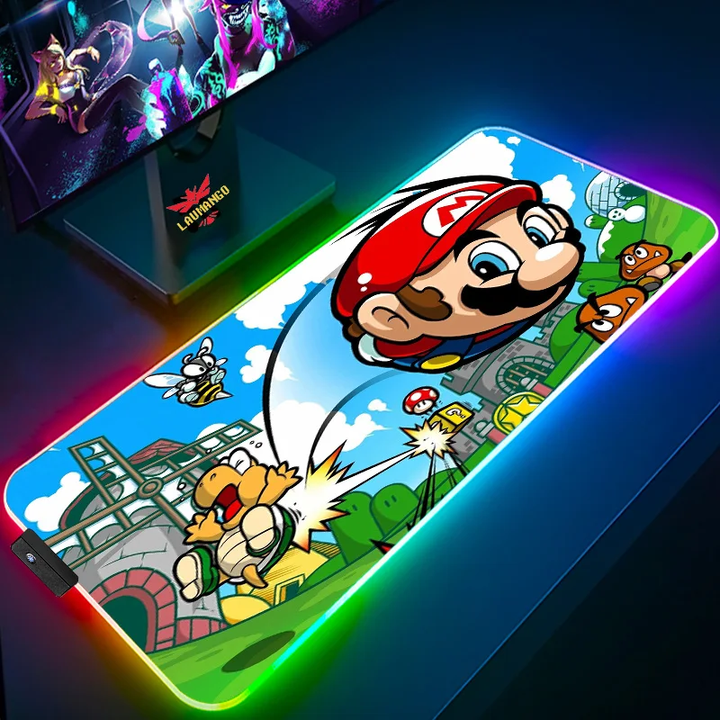 

Скоростной Настольный коврик мышь с подсветкой Pad Xxl RGB игровой коврик для Марио большой коврик для мыши Расширенный аниме игровые аксессуар...